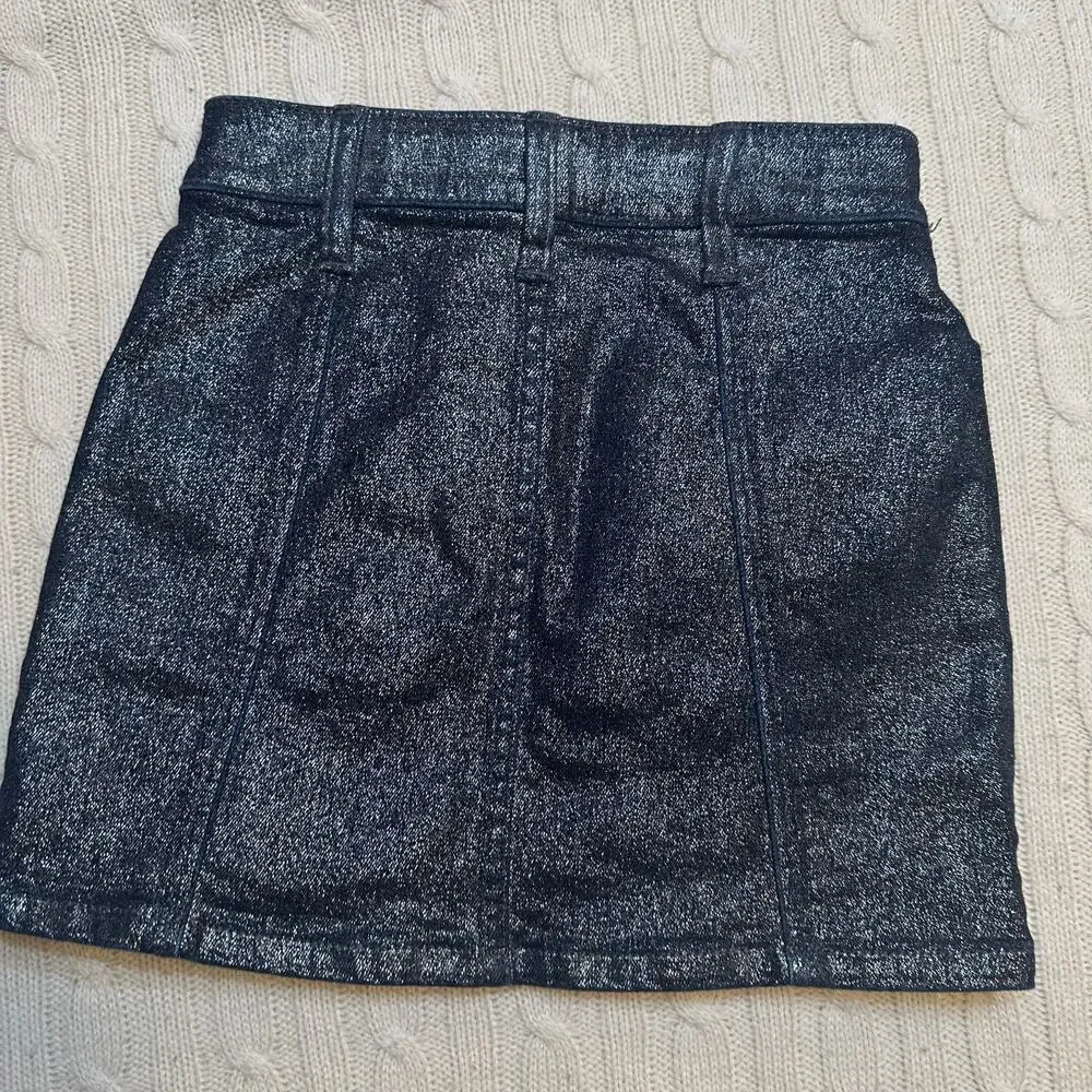 Gap Sparkly Denim Skirt sz 5 Adjustable Waist tabs